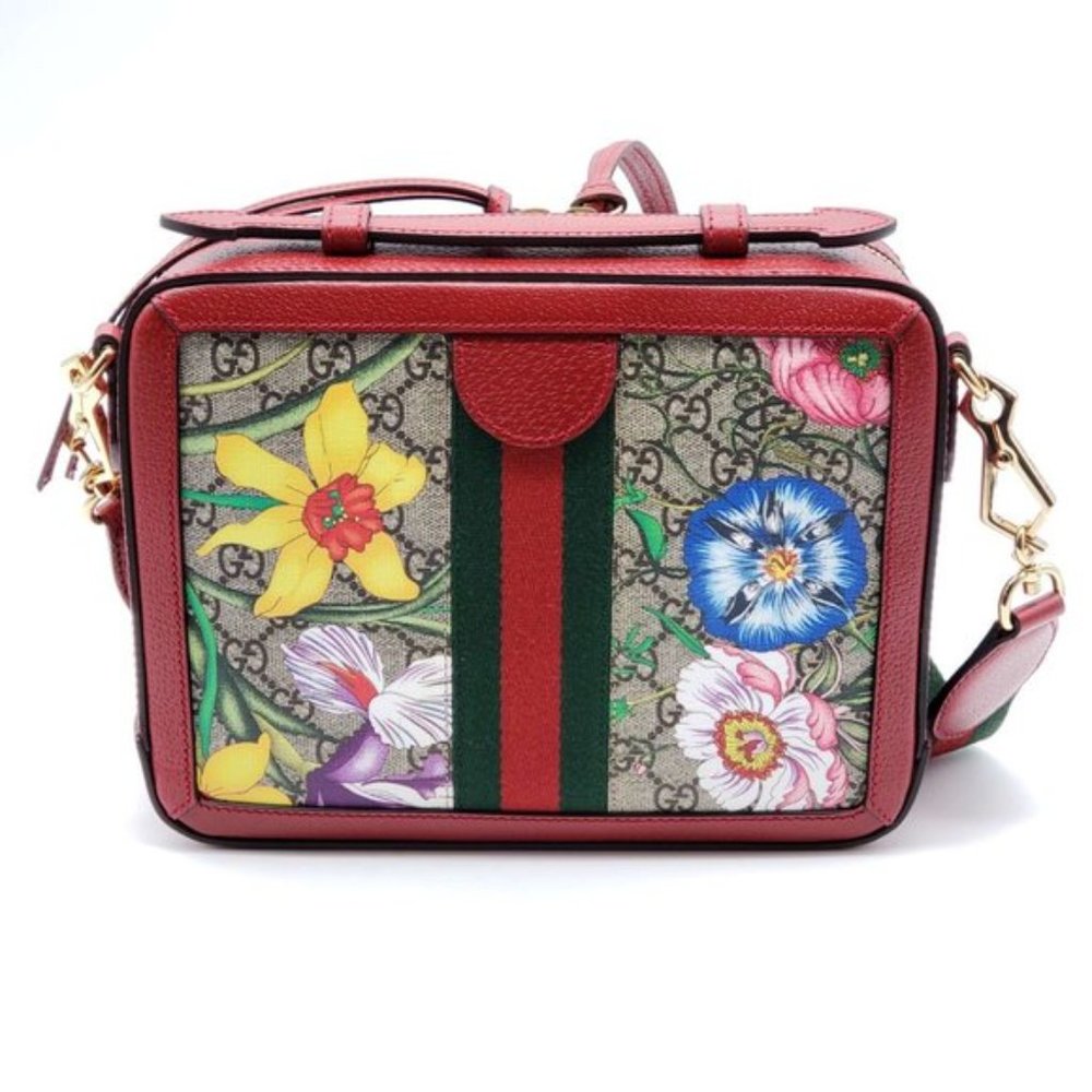 GUCCI GG Small Ophidia GG Flora Shoulder Bag New - Picture 4 of 14
